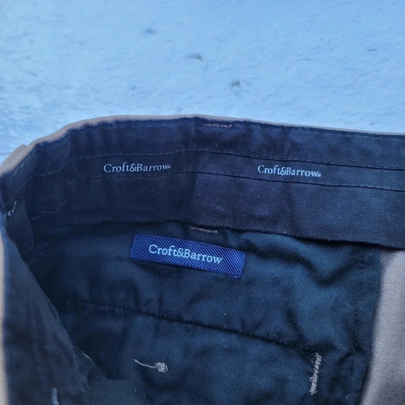 Croft & Barrow Easy Care Khaki Mens Sz 30x30 Brown Flat Front Straight Leg Pants - Picture 5 of 8